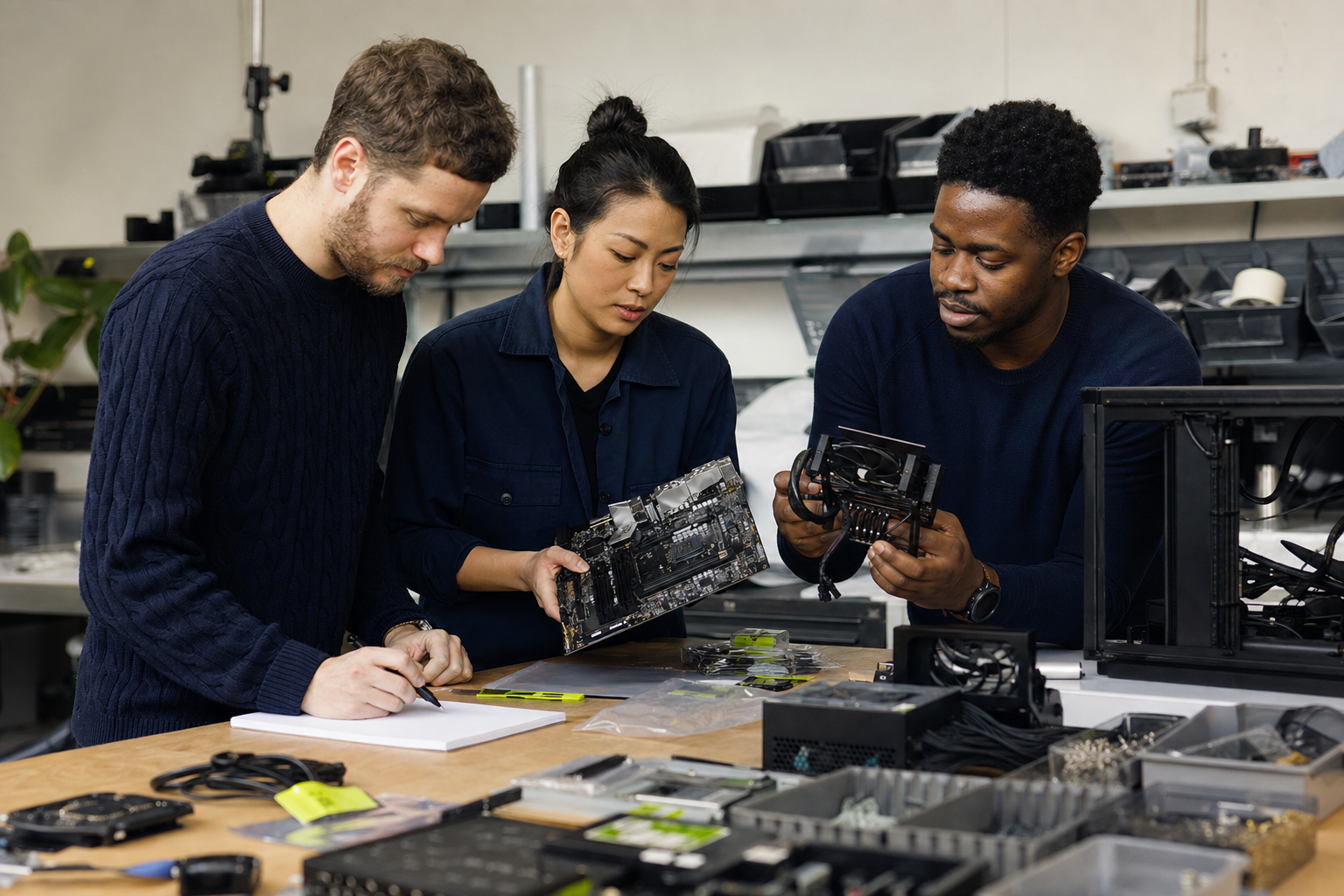 Atelier BC Building à Versailles avec préparation de composants informatiques